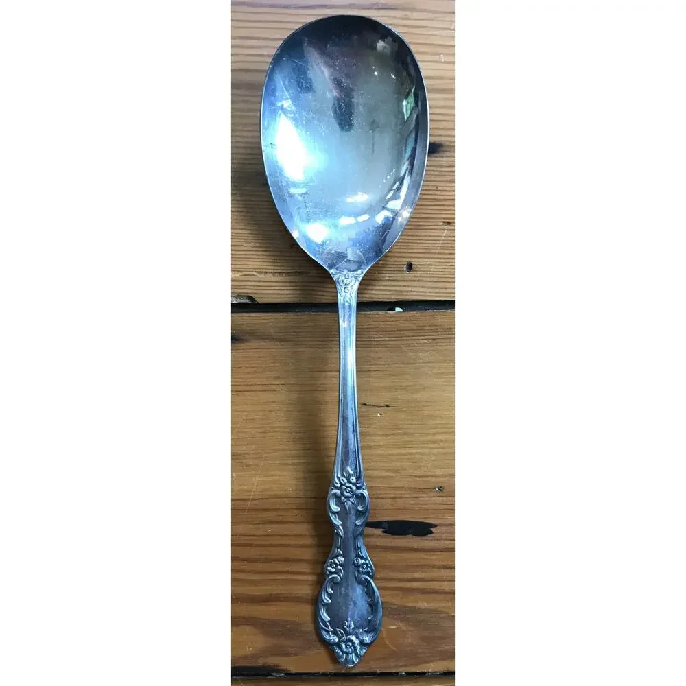 Set Pair Vtg Antique Original Rogers Extra Plate Silverplate Serving Spoon Fork